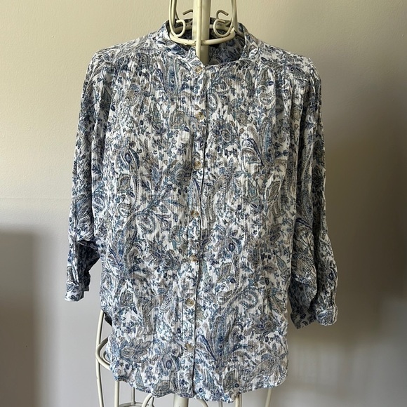 Blue Paisley Blouse from Pilot and the letterpress by Anthropology - Picture 1 of 5